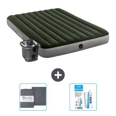 Luchtbed intex pillow rest - 2p - 203x152x25 cm + accessoires cb20