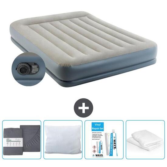 Materac dmuchany Intex Mid-Rise - 2P - 203x152x30 cm + Akcesoria