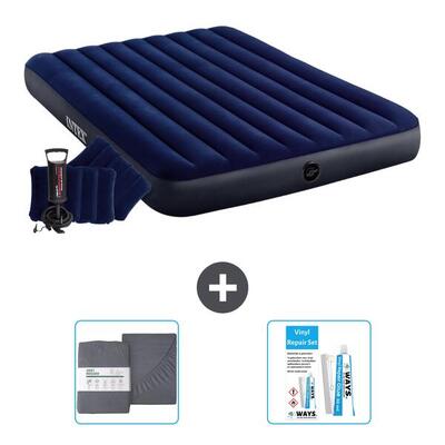 Luchtbed intex classic - 2p - 203x152x25 cm + accessoires cb20