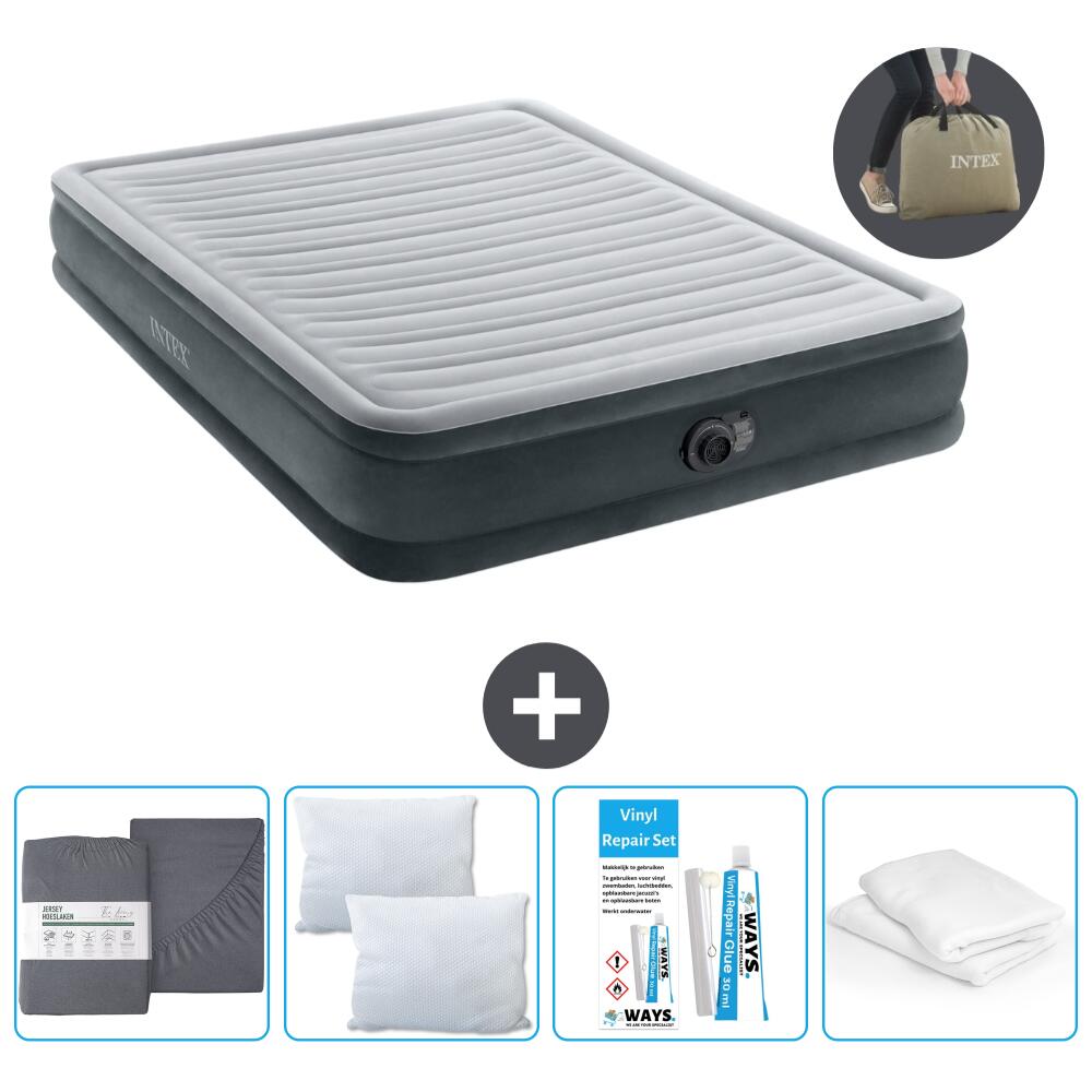 Matelas gonflable Intex Plush - 2P -  203x152x33 cm + Accessoires 1/6