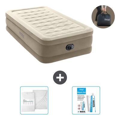 Luchtbed intex plush elevated - 1p - 191x99x46 cm + accessoires cb16