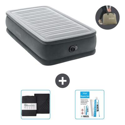 Luchtbed intex plush elevated - 1p - 191x99x46 cm + accessoires cb18