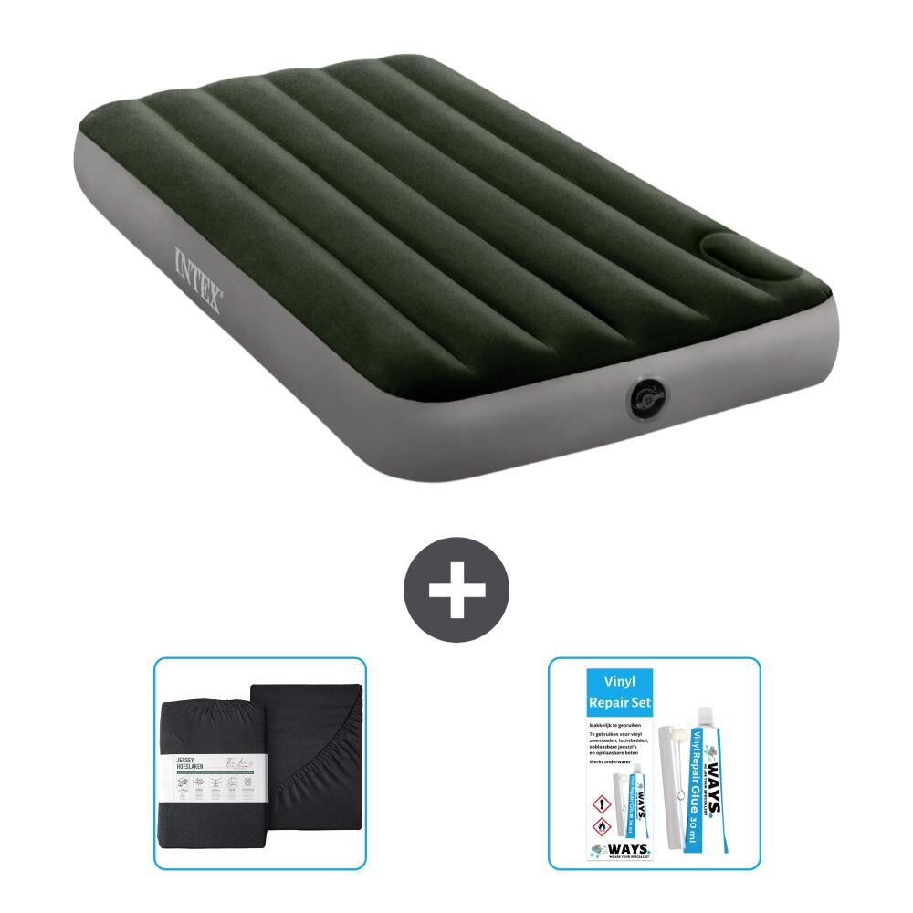 INTEX Luchtbed Intex Downy - 1P -  191x99x25 cm + Accessoires