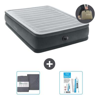Luchtbed intex plush elevated - 1p - 191x99x46 cm + accessoires cb20