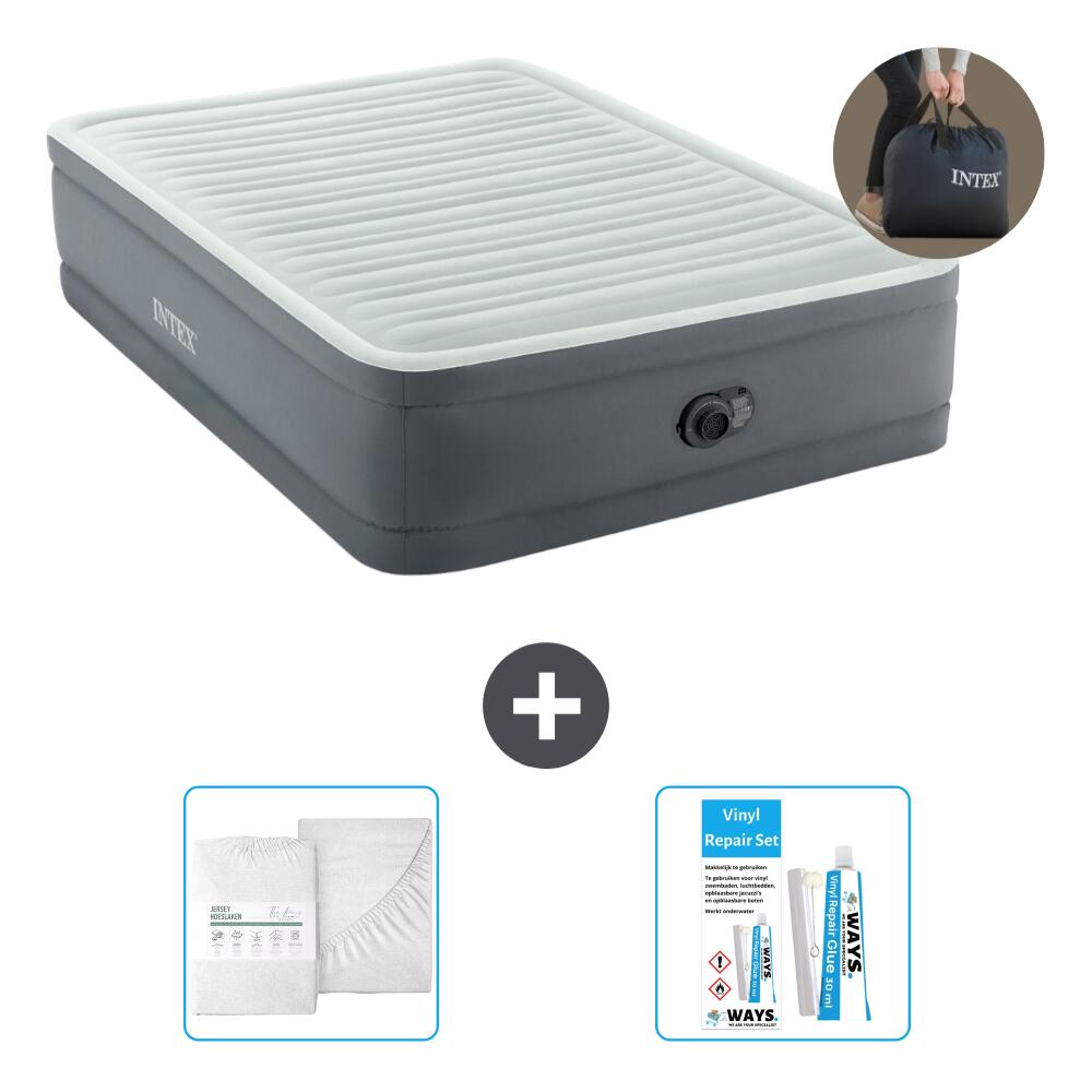 Matelas gonflable Intex PremAire - 2P -  191x137x46 cm + Accessoires 1/5