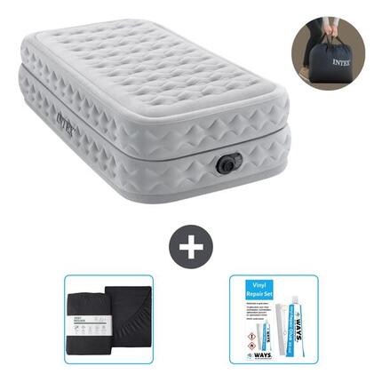 Matelas gonflable Bestway Alwayszair - 2P - 203x152x36 cm + Accessoires CB18