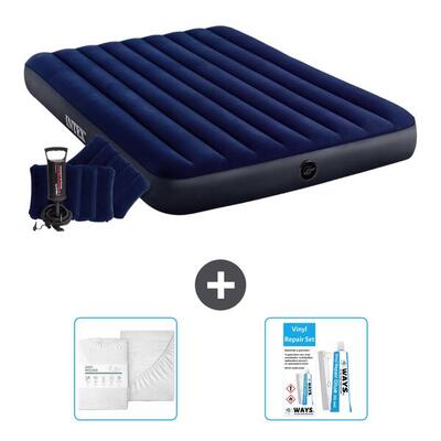 Luchtbed intex classic - 2p - 203x152x25 cm + accessoires cb16