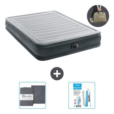 Luchtbed intex plush mid - 2p - 203x152x33 cm + accessoires cb20