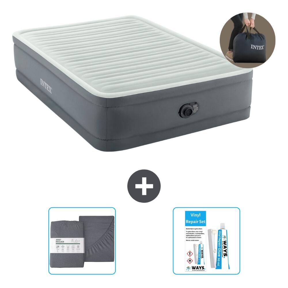 Matelas gonflable Intex PremAire - 2P -  191x137x46 cm + Accessoires 1/5