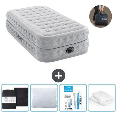 Luchtbed intex air-flow - 1p - 191x99x51 cm + accessoires