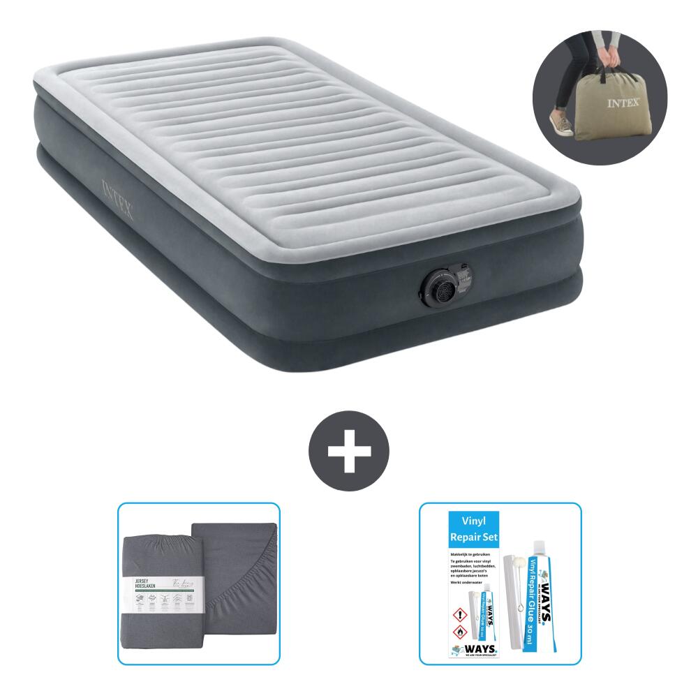 INTEX Luchtbed Intex Plush Mid - 1P -  191x99x33 cm + Accessoires CB20