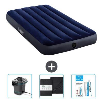 Luchtbed intex classic - 1p - 191x99x25 cm + accessoires