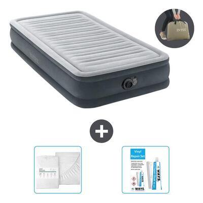 Luchtbed intex plush mid - 1p - 191x99x33 cm + accessoires cb16