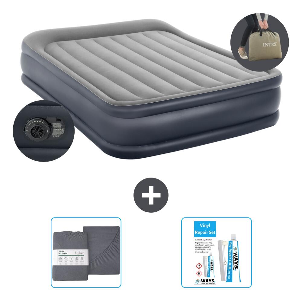 INTEX Luchtbed Intex Deluxe - 2P -  203x152x42 cm + Accessoires