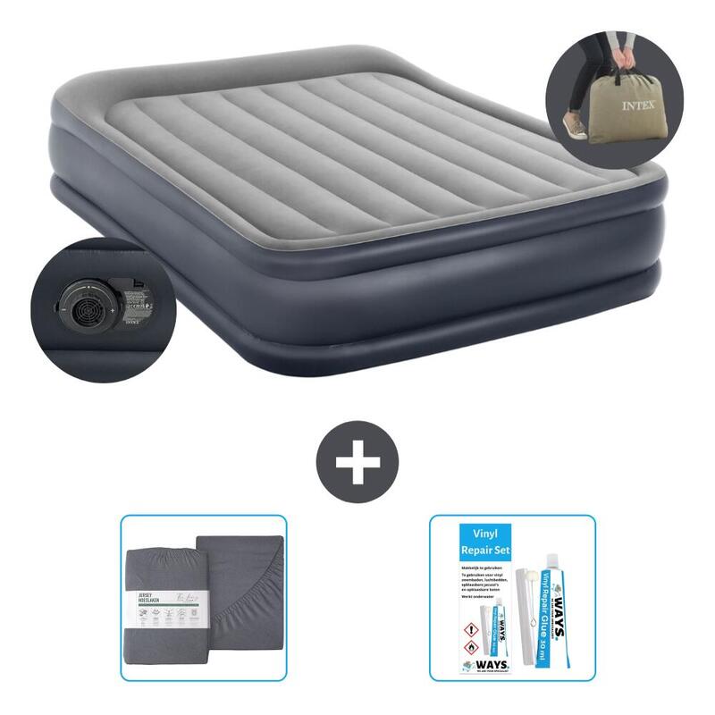 Matelas gonflable Intex Deluxe - 2P -  203x152x42 cm + Accessoires CB20