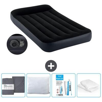 Luchtbed intex pillow rest 1p - 191x99x25 cm + accessoires