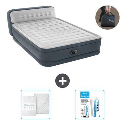 Luchtbed intex ultra plush - 2p - 236x152x86 cm + accessoires cb16