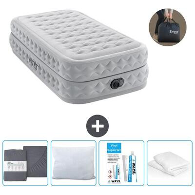 Luchtbed intex air-flow - 1p - 191x99x51 cm + accessoires