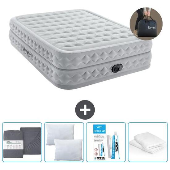 Matelas gonflable Intex Supreme Air-Flow - 2P - 203x152x51 cm + Accessoires