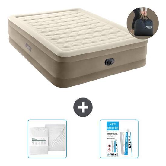Matelas gonflable Intex Ultra Plush - 2P - 203x152x46 cm + Accessoires CB16