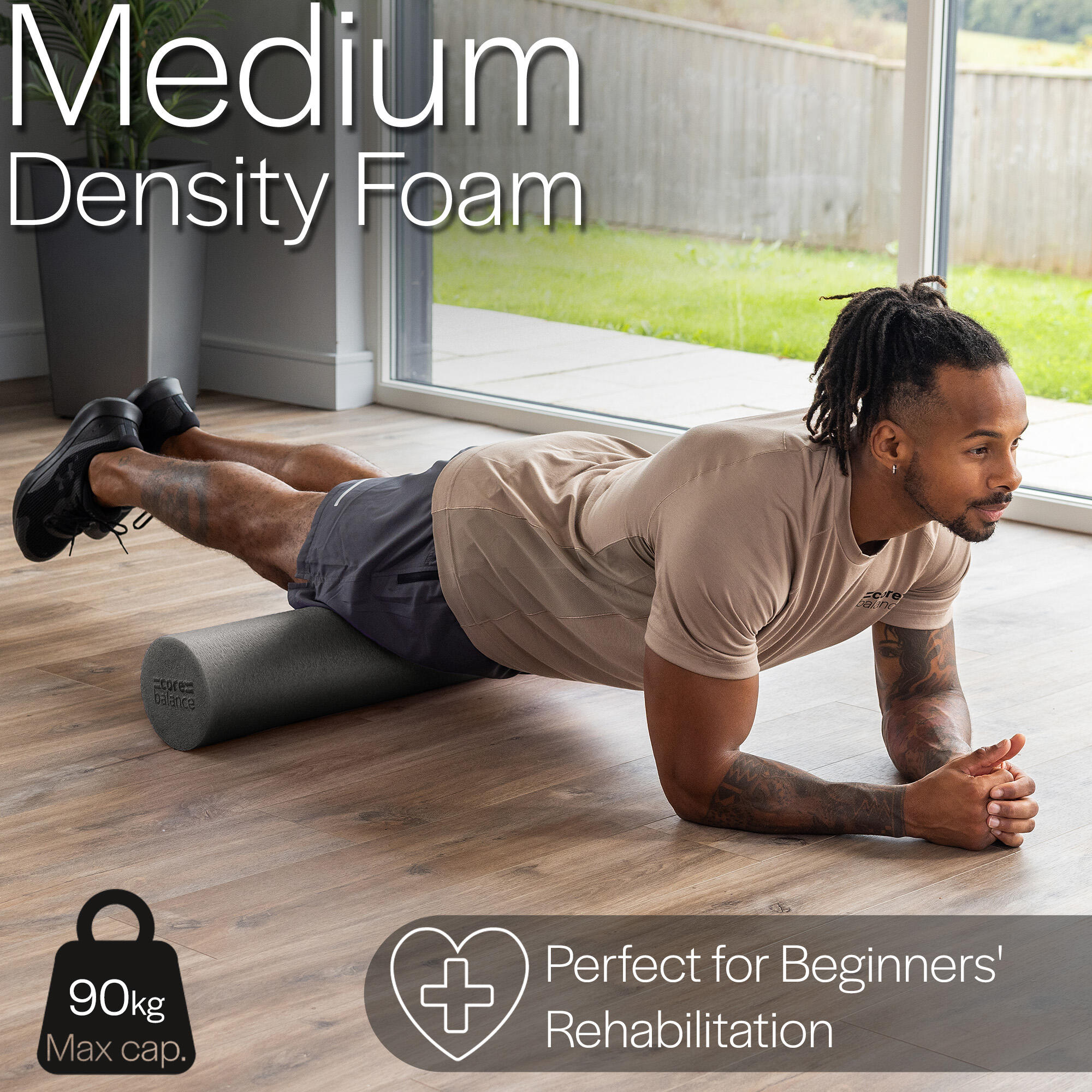 Foam Roller 90cm Long Medium Density Muscle Massage Fitness Physio Core  Balance