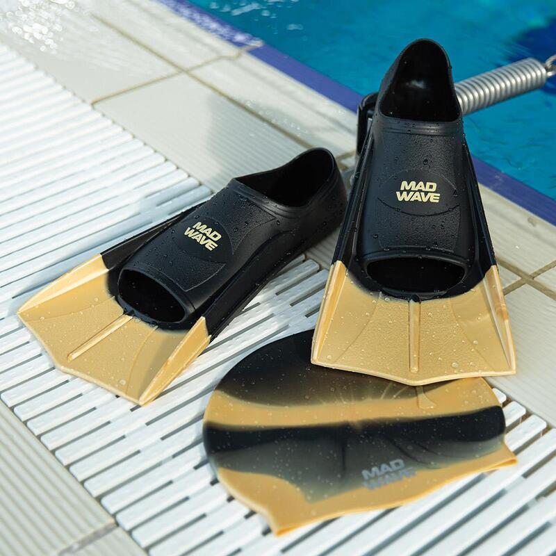 Barbatanas de natação curtas MAD WAVE FINS TRAINING Dourado