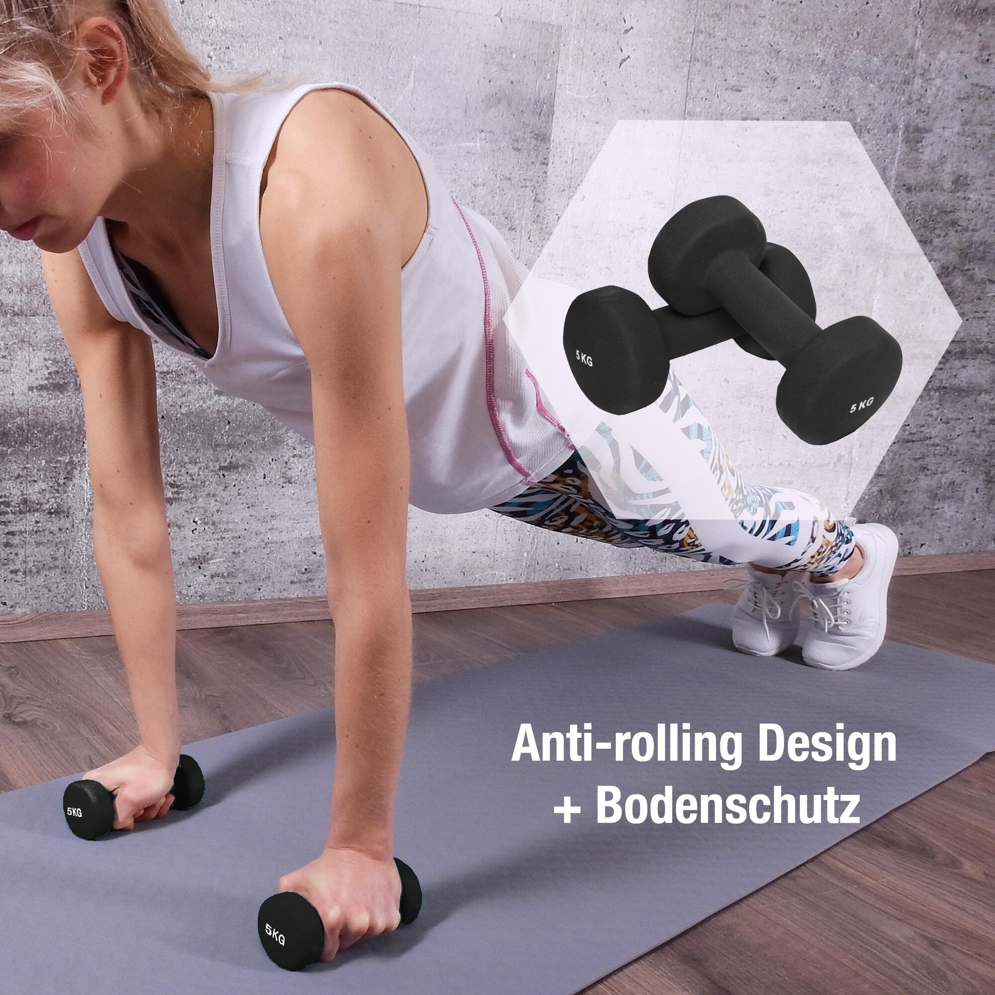 Hantelset - Neopren, 2er Set, Kurzhanteln, Hanteln, Gymnastikhanteln, Dumbbells 7/7