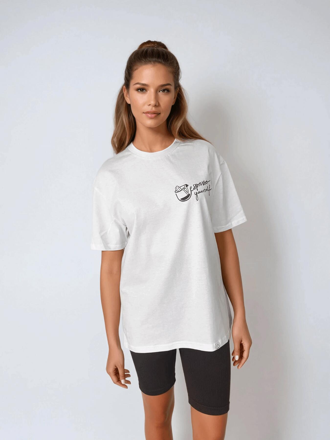 Biały T-shirt Damski Espresso Yourself BeShaped 3/7