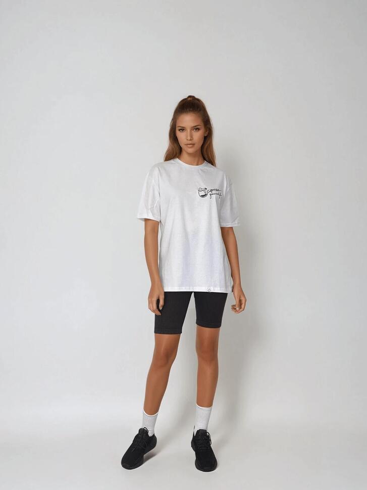 Biały T-shirt Damski Espresso Yourself BeShaped