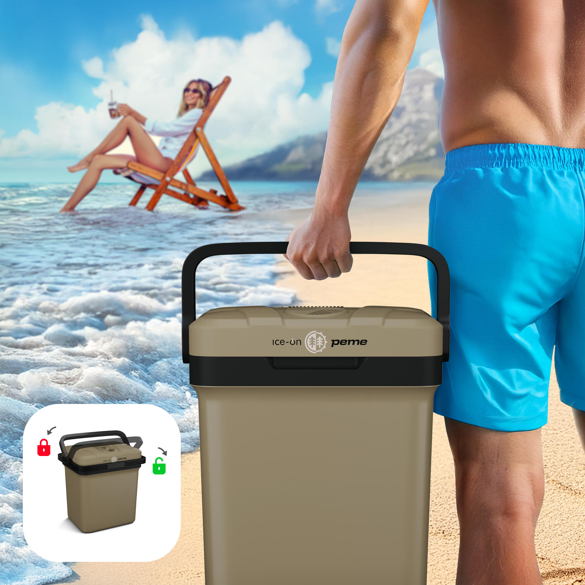 Frigo Portatile Peme Ice-on Essential 23L  12/230v per campeggio auto 3/6