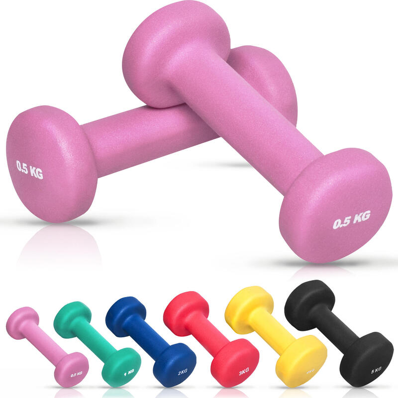 LOT DE 6 PAIRES D'HALTERES FITNESS EN VINYLE | FITNESS ET MUSCULATION
