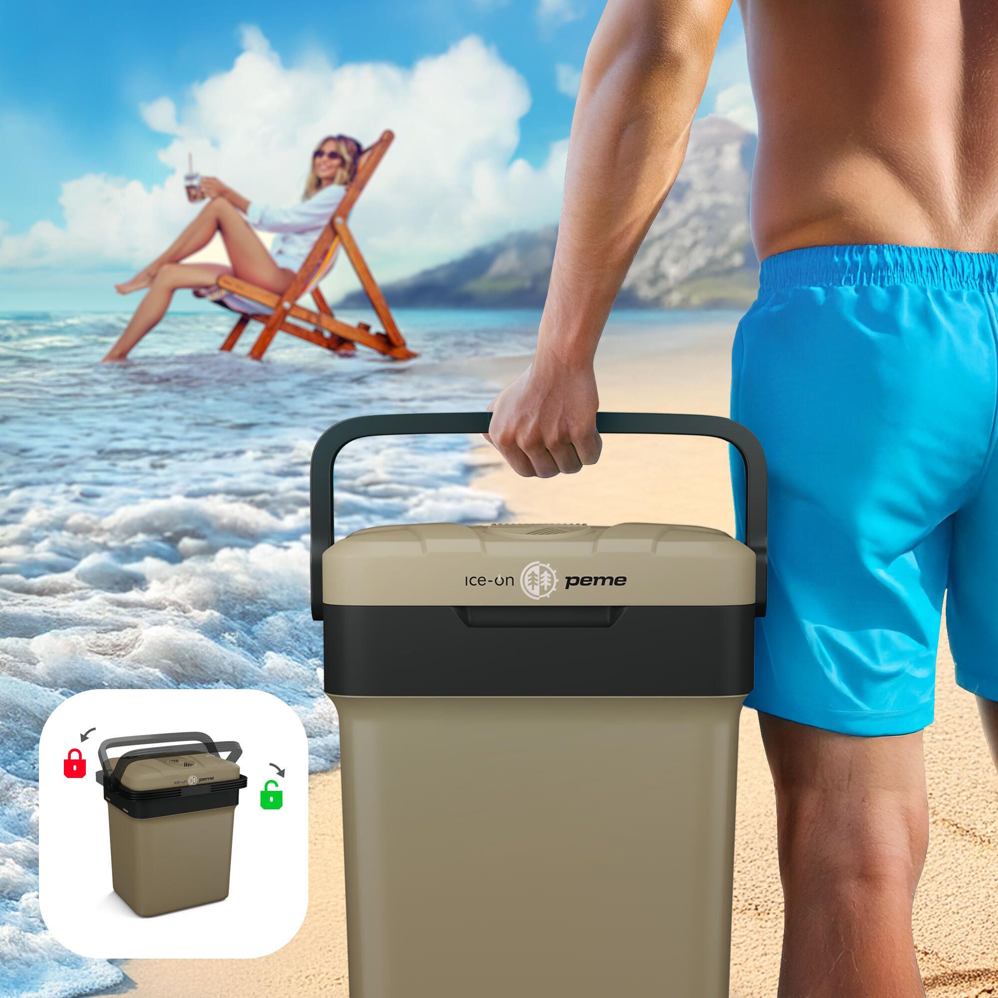 Frigo Portatile Peme Ice-on Essential 26L  12/230v per campeggio auto 3/7