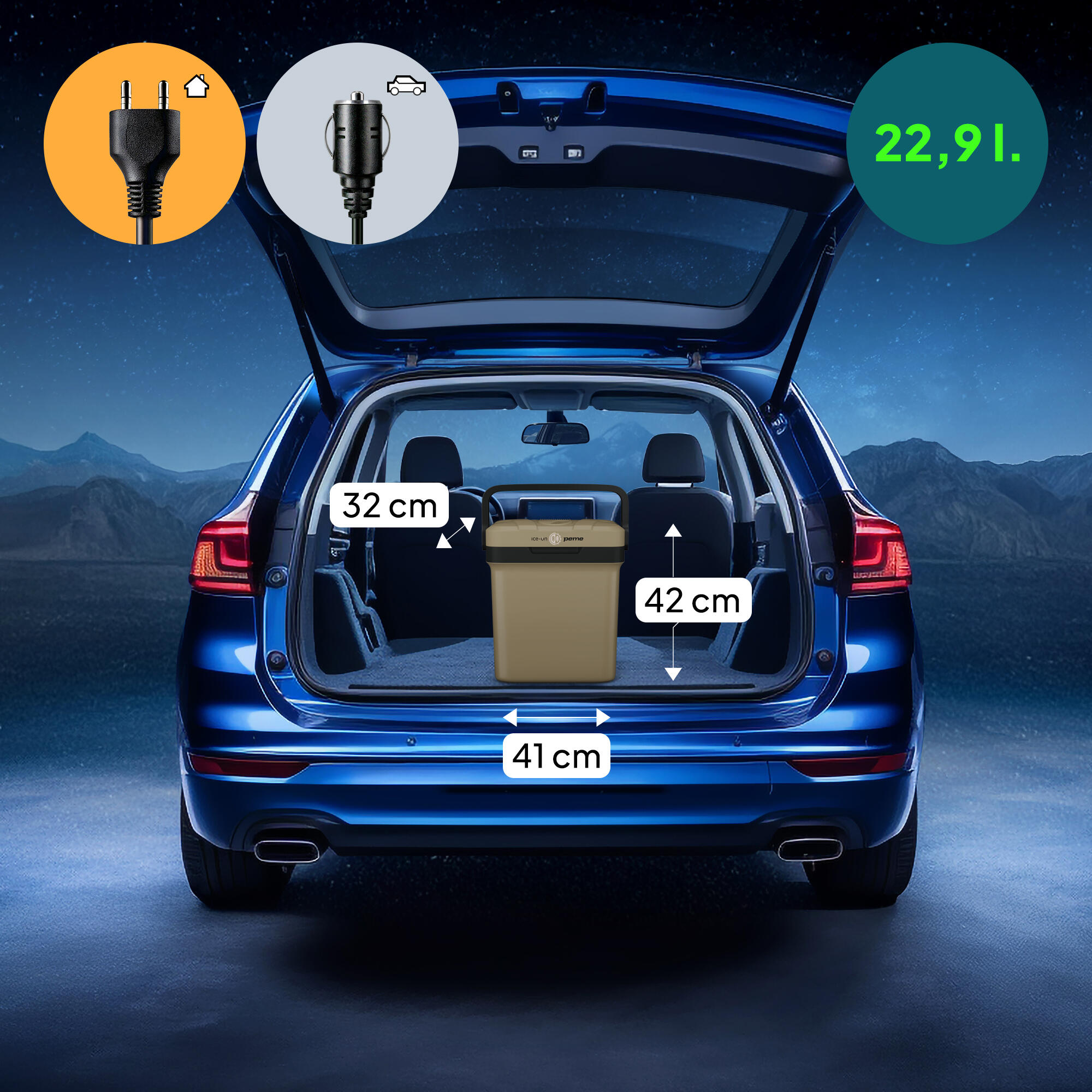 Frigo Portatile Peme Ice-on Essential 23L  12/230v per campeggio auto 4/6