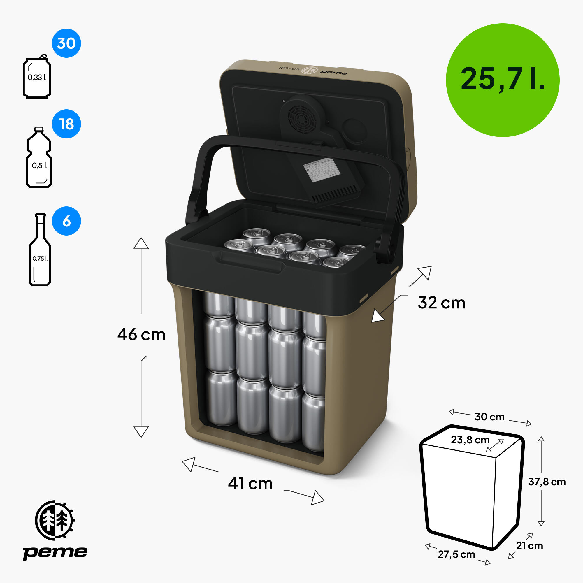 Frigo Portatile Peme Ice-on Essential 26L  12/230v per campeggio auto 2/7