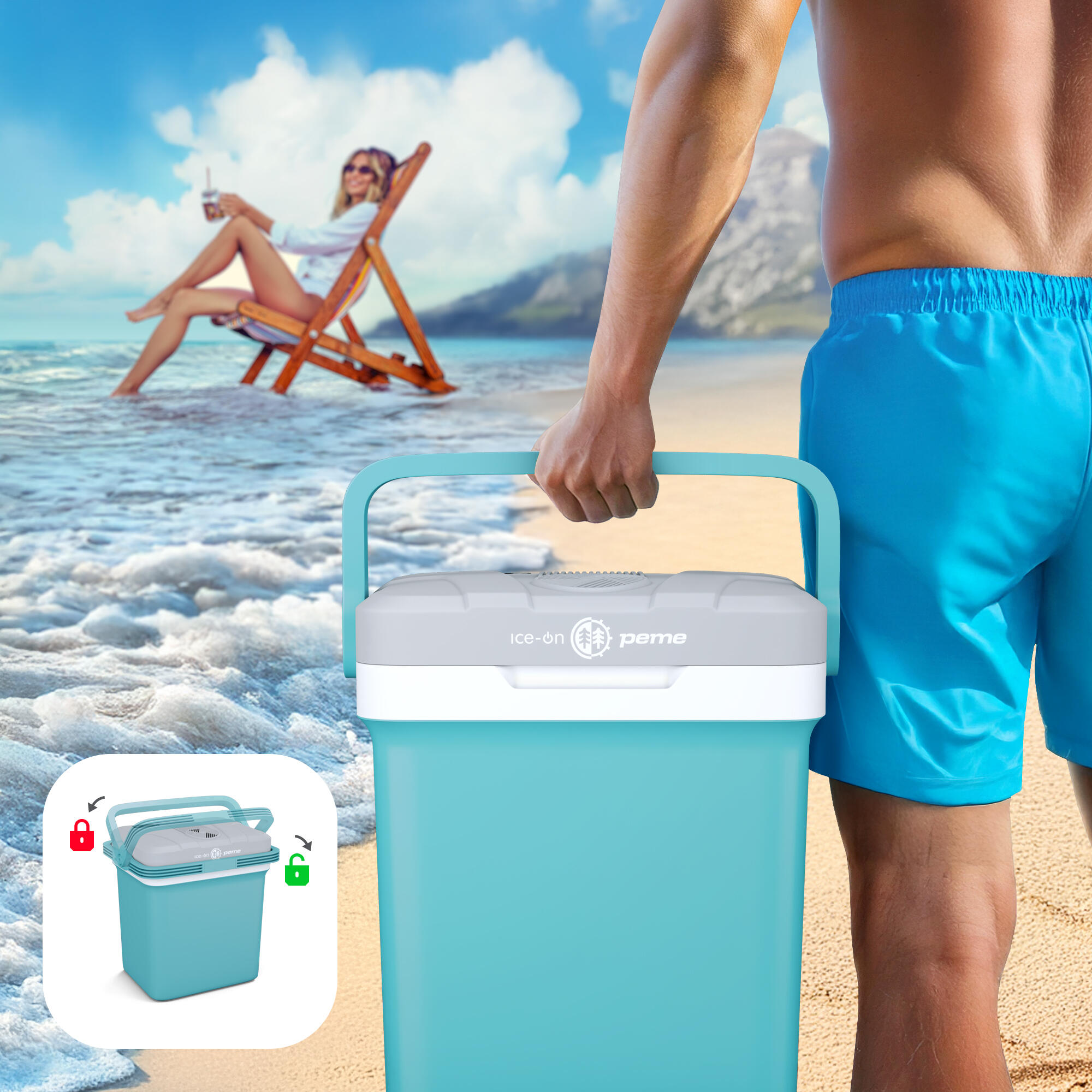 Frigo Portatile Peme Ice-on Essential 23L  12/230v per campeggio auto 3/7