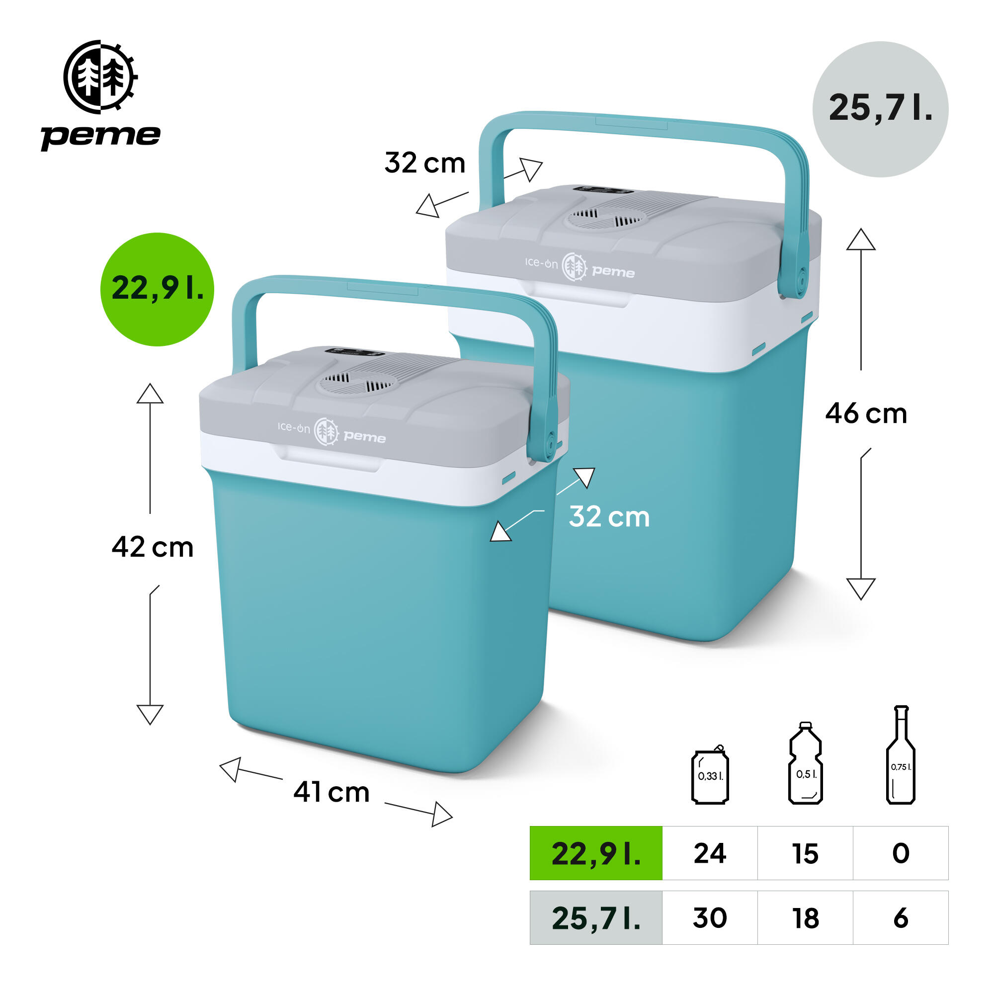 Frigo Portatile Peme Ice-on Essential 23L  12/230v per campeggio auto 7/7