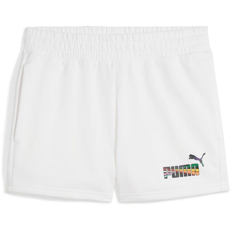 Pantaloni scurti femei Puma Love United Mid-rise Shorts 4, Alb
