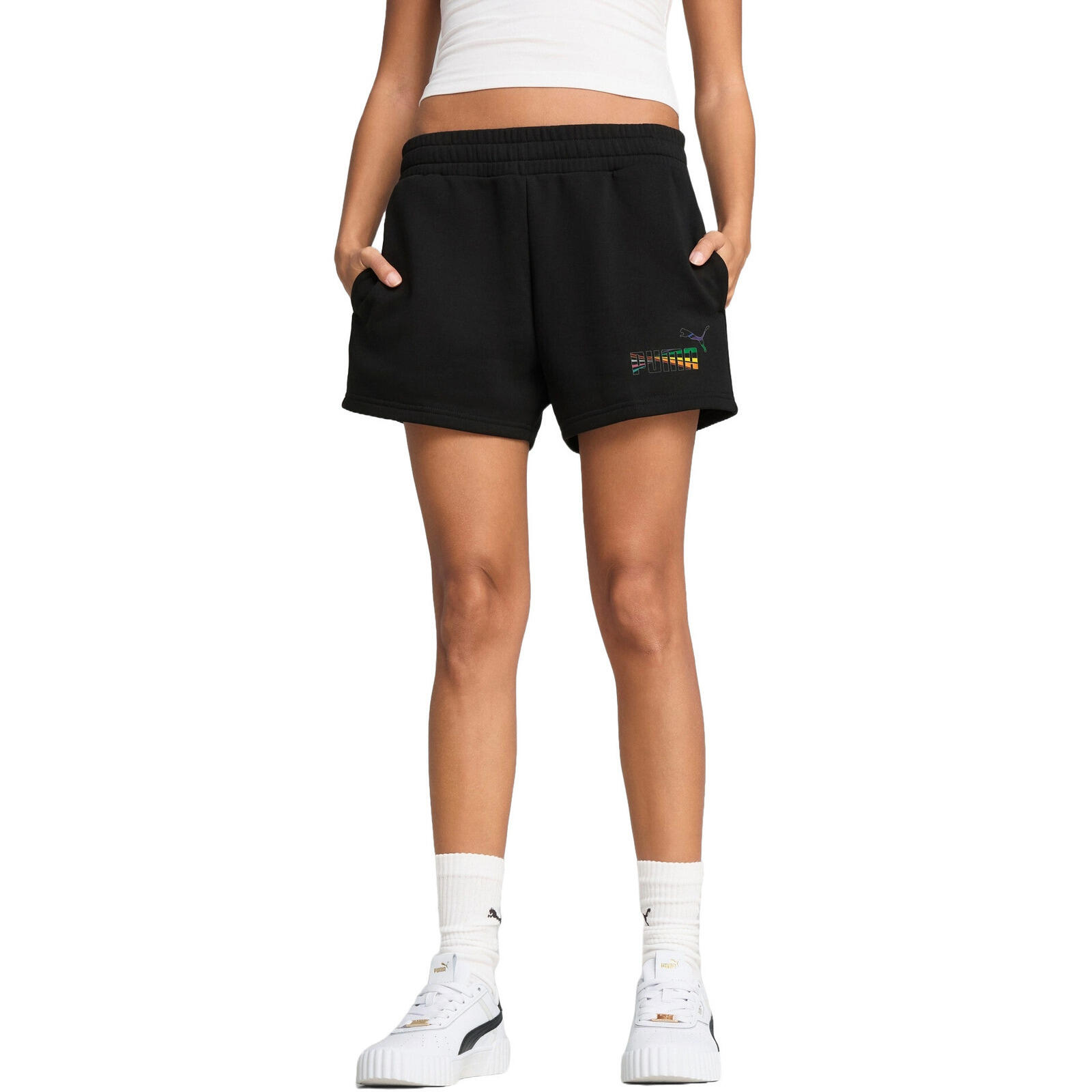 Pantaloncini Puma Love United Mid-rise Shorts 4, Nero, Donne 1/5
