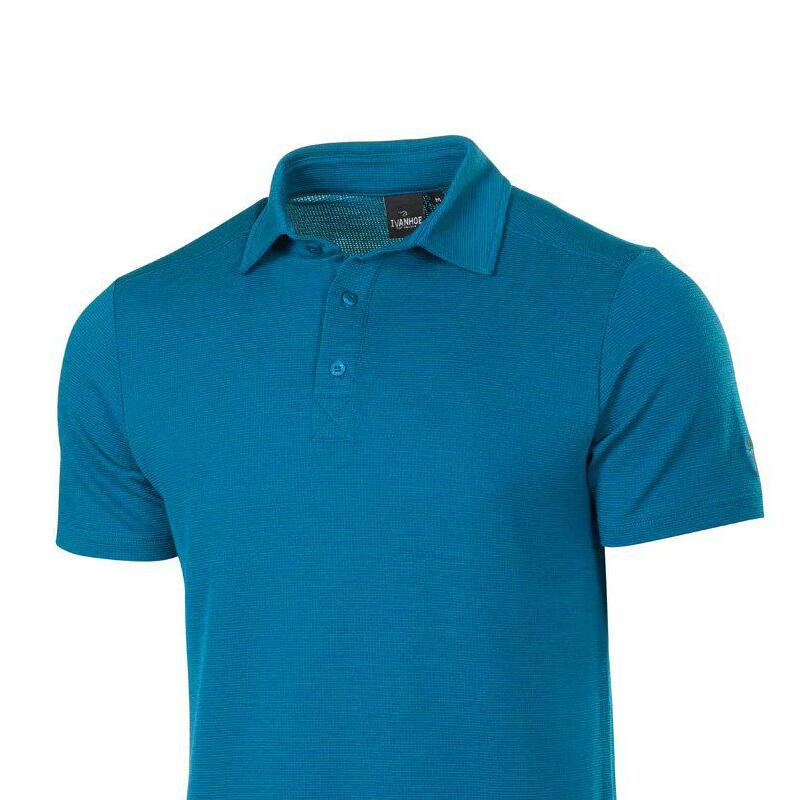 Poloshirt Elis Electric Blue voor heren van Merino en Tencel - Blauw 2/3
