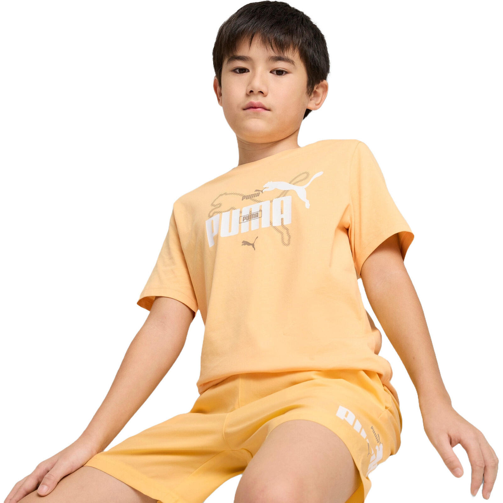 Puma - T-shirt Puma Ess Logo Lab Summer Tee B, Orange, Enfants - T-shirt Manches Courtes - Jaune|orange -  8 À 10 Ans - Decathlon