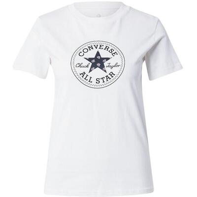 T-shirt converse chuck patch overlay tee. wit. dames