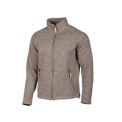 Trui nls sap nutmeg full zip heren - 100% zuivere ongeverfde wol - bruin
