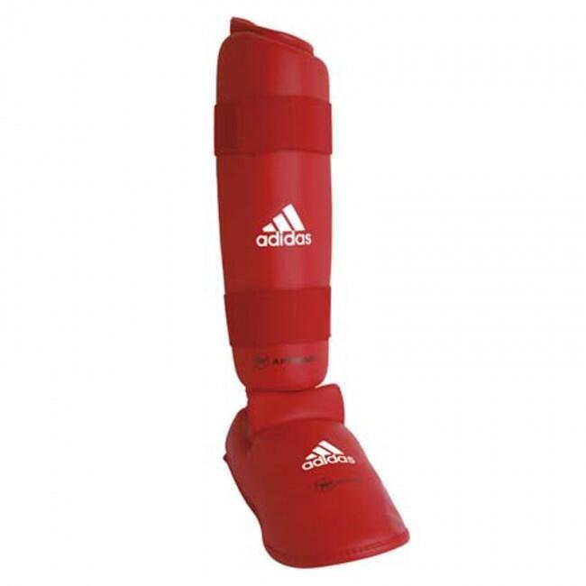 Caneleira+proteção pé amovível Karate vermelho / azul ADIDAS