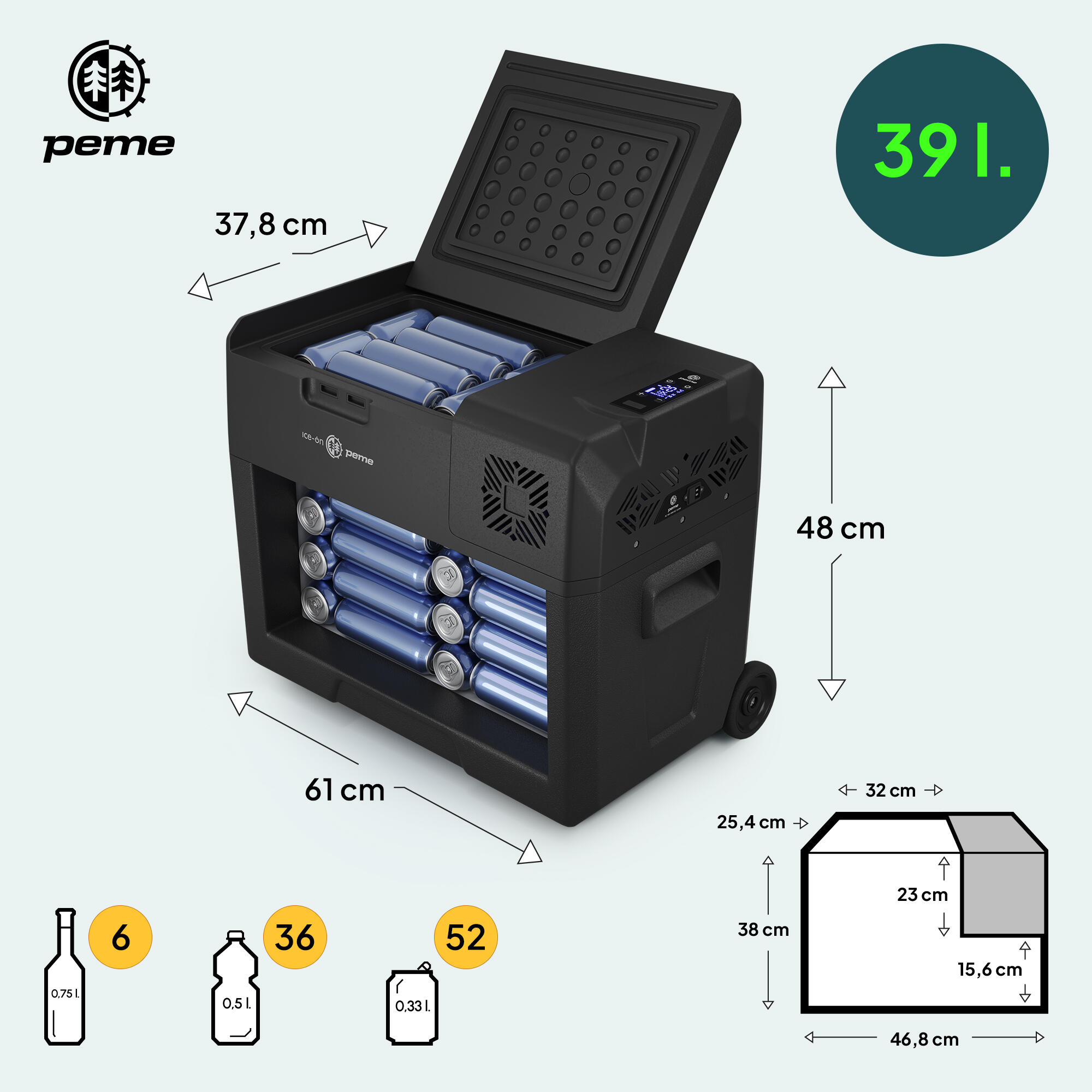 Elektrický chladicí box Peme Expedition 39L, 12/230V 2/7