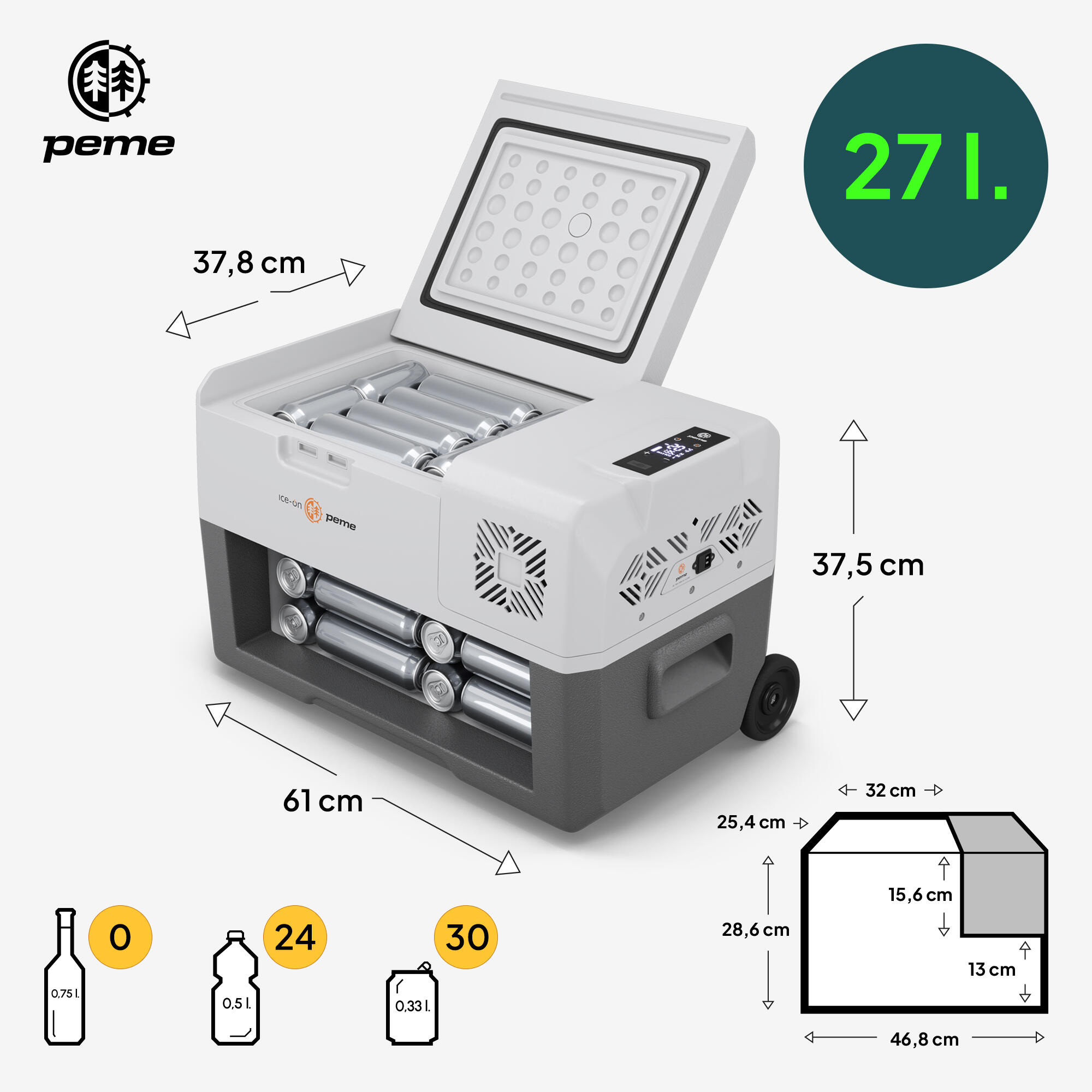 Peme Expedition 28L koelbox 12/230v op wielen 2/7