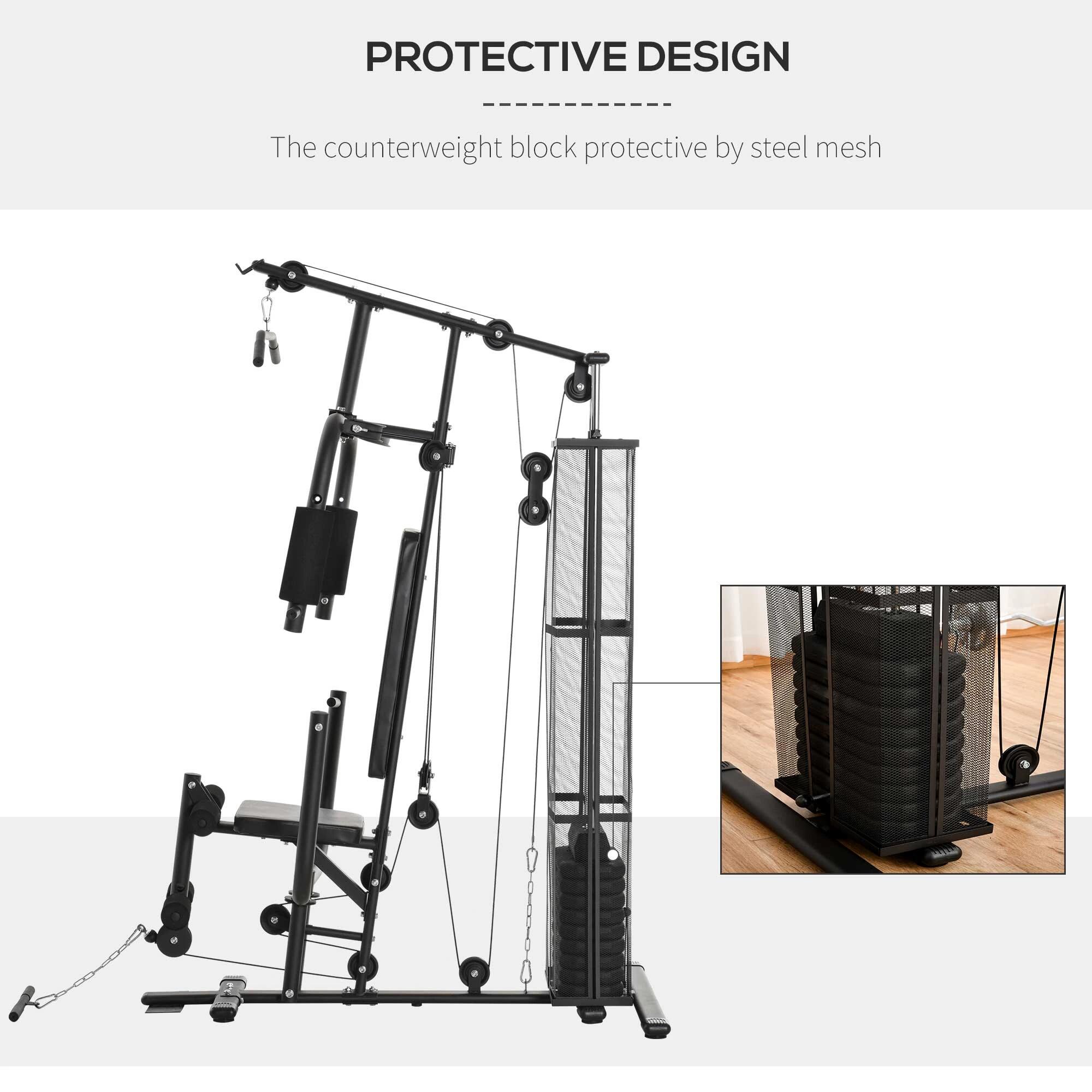 HOMCOM Stazione Fitness per Allenamento a Casa e Professionale in Acciaio 6/8