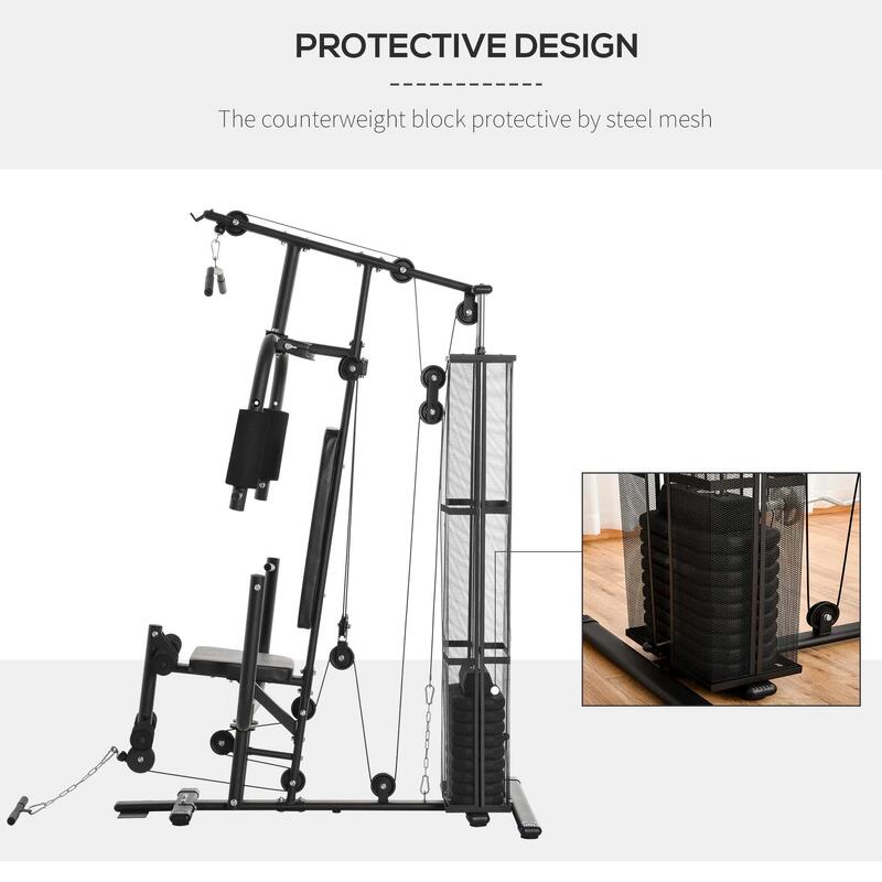 HOMCOM Stație de Fitness Multifunctionala pentru sala si casa, din Oțel