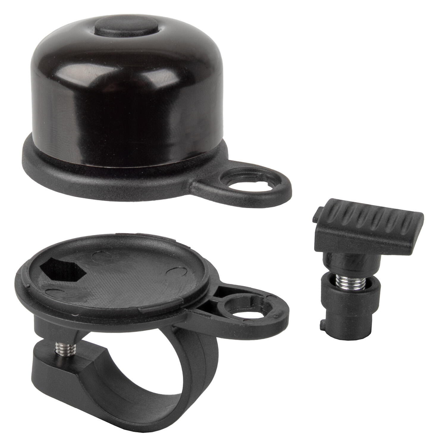 M-WAVE AirBell Fietsbel met Airtag houder Ø31,8 mm zwart
