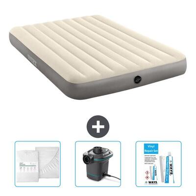 Luchtbed intex single - 2p - 191x137x25 cm + accessoires cb4