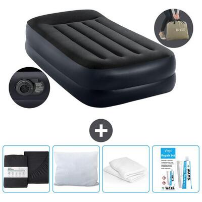 Luchtbed intex deluxe - 1p - 191x99x42 cm + accessoires cb17